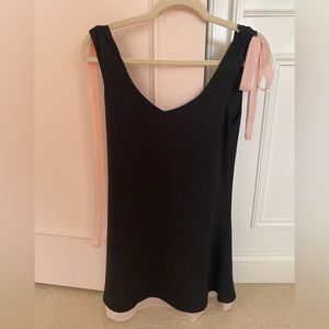 black and pink mini dress